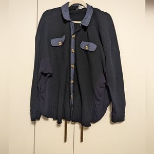 Bluivy Navy Waffle Button Up